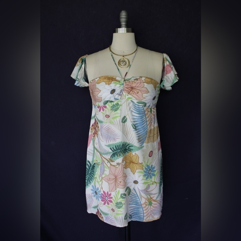 FARM RIO halter bandeau baby doll tunic dress (D10)